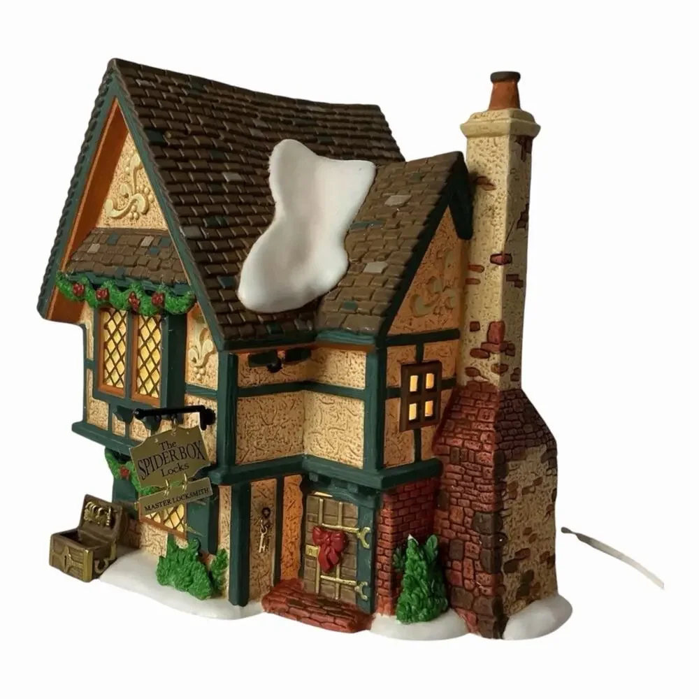 Vintage 1999 Dept 56 Dickens Village The Spider Box Locks #58448 Locksmith EUC